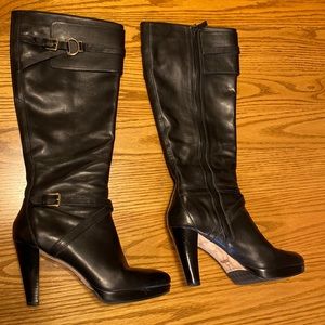 Beautiful Cole Haan tall black leather boots